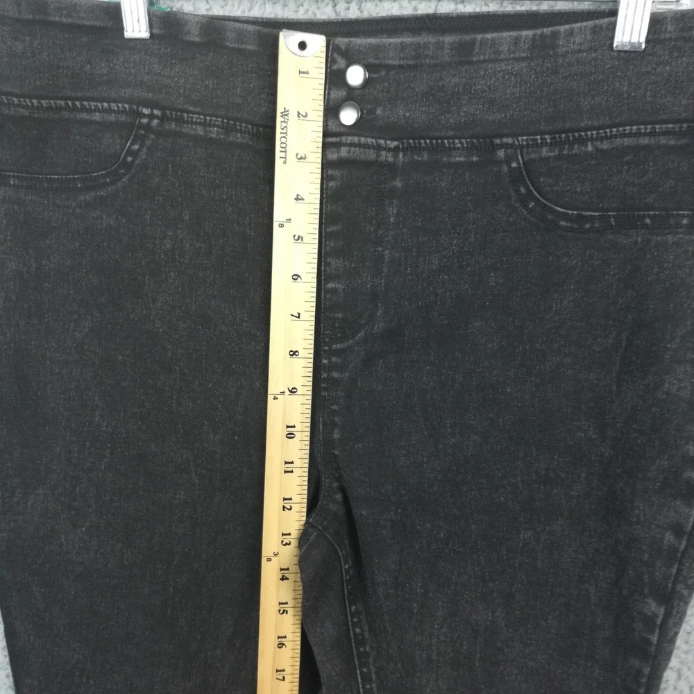 Terra & Sky Womens Jeans Jegging Skinny High Rise Faded Black Denim Plus 14W New